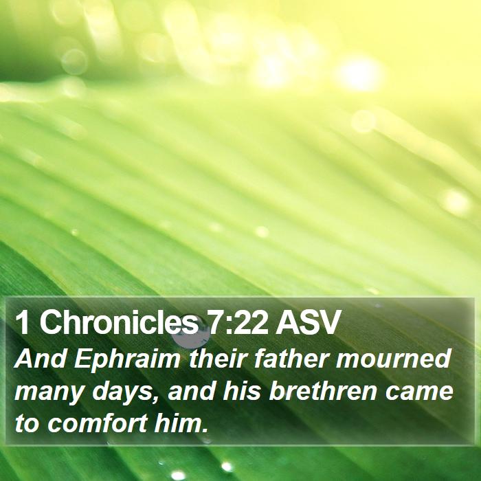 1 Chronicles 7:22 ASV Bible Study