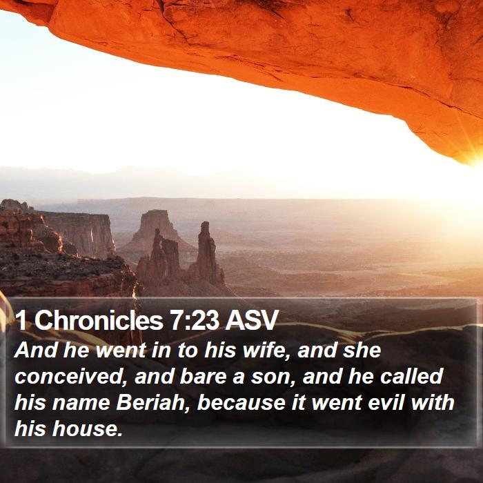 1 Chronicles 7:23 ASV Bible Study