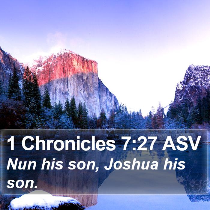 1 Chronicles 7:27 ASV Bible Study