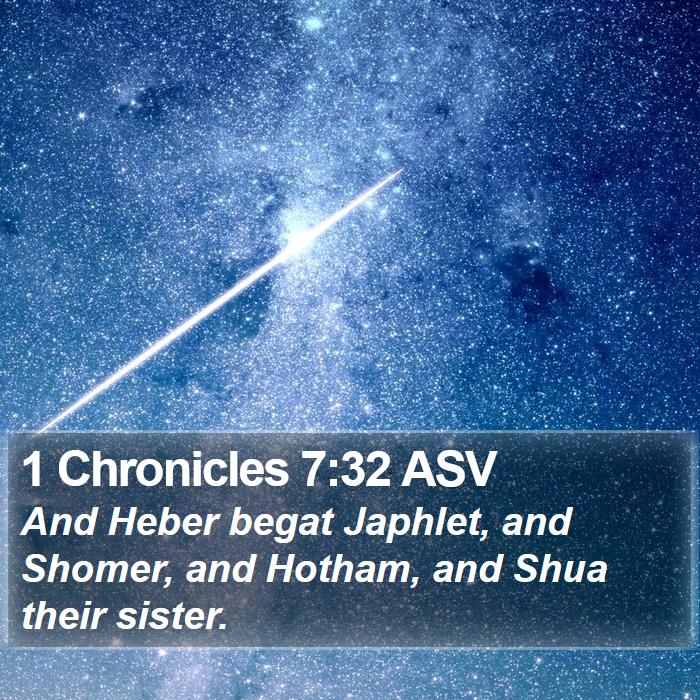 1 Chronicles 7:32 ASV Bible Study