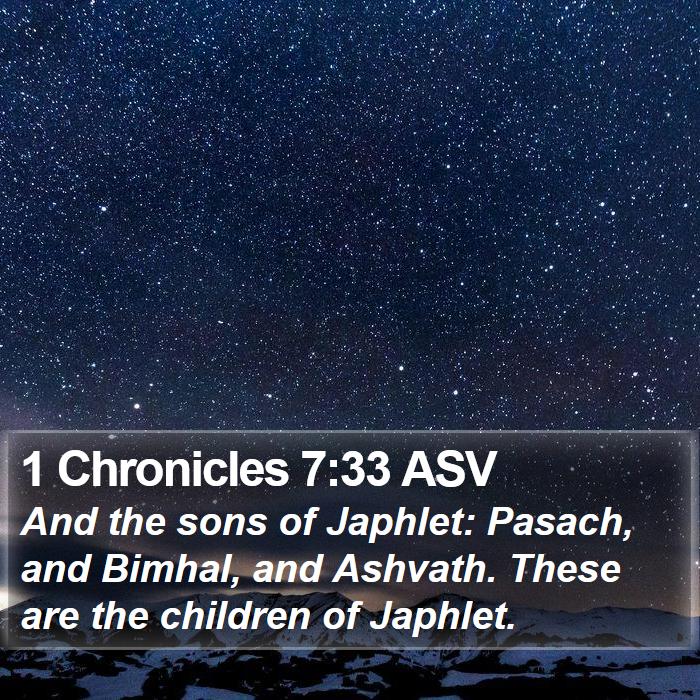 1 Chronicles 7:33 ASV Bible Study