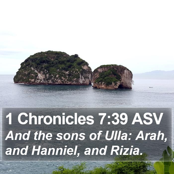 1 Chronicles 7:39 ASV Bible Study