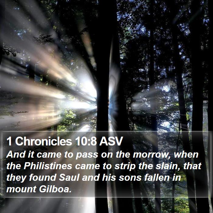 1 Chronicles 10:8 ASV Bible Study