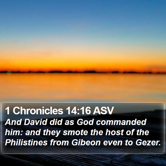 1 Chronicles 14:16 ASV Bible Study