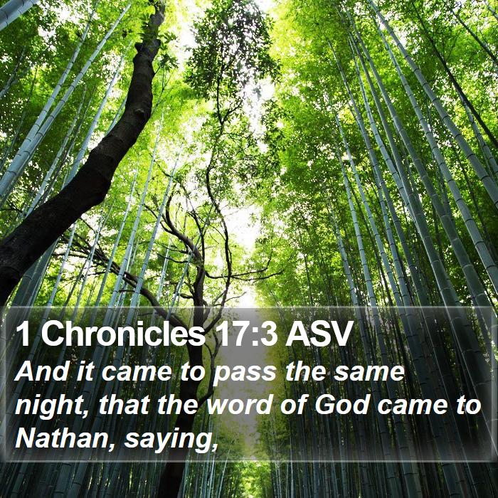 1 Chronicles 17:3 ASV Bible Study