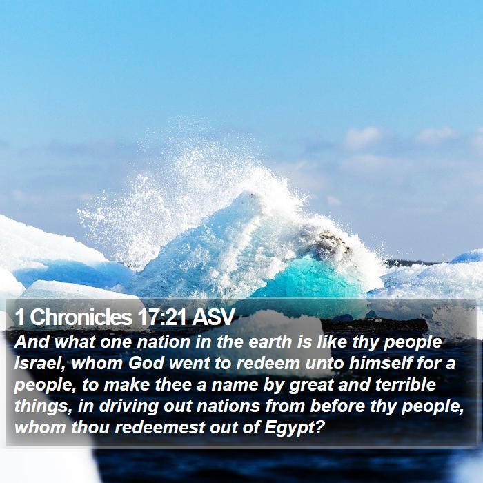 1 Chronicles 17:21 ASV Bible Study