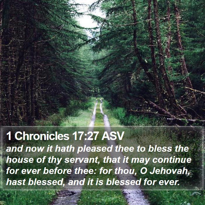 1 Chronicles 17:27 ASV Bible Study