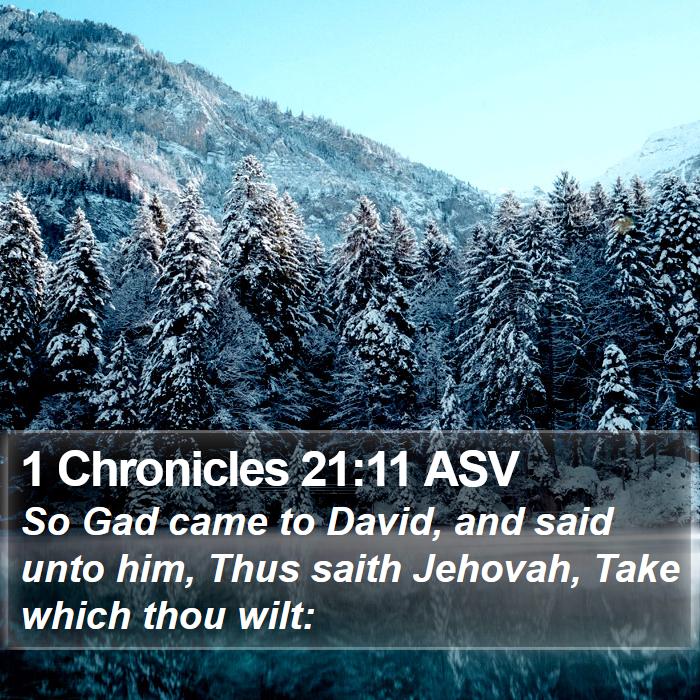 1 Chronicles 21:11 ASV Bible Study