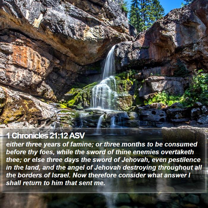 1 Chronicles 21:12 ASV Bible Study