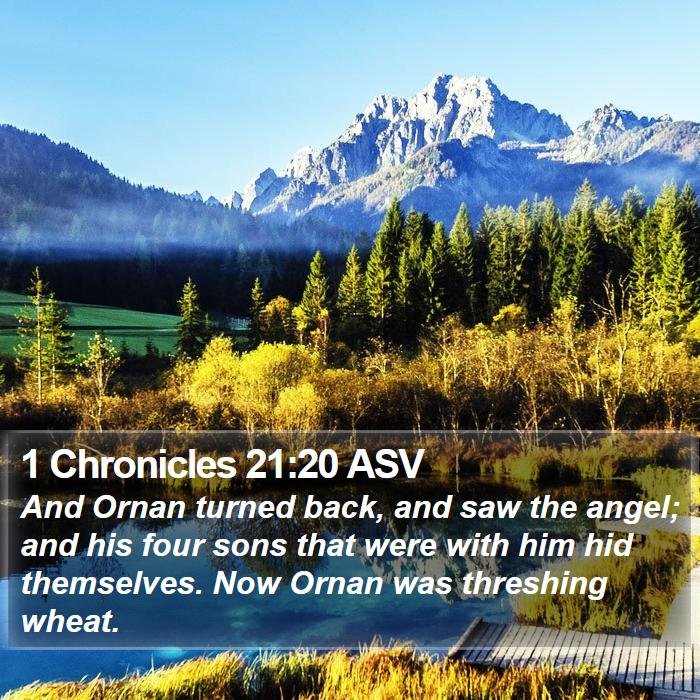 1 Chronicles 21:20 ASV Bible Study