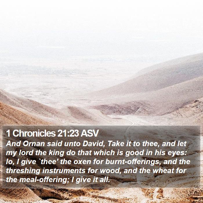 1 Chronicles 21:23 ASV Bible Study