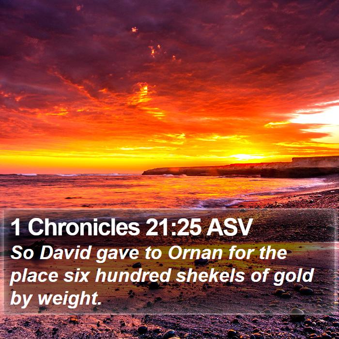 1 Chronicles 21:25 ASV Bible Study