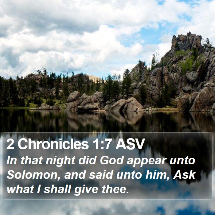 2 Chronicles 1:7 ASV Bible Study