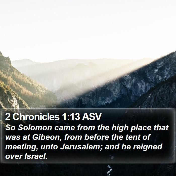 2 Chronicles 1:13 ASV Bible Study