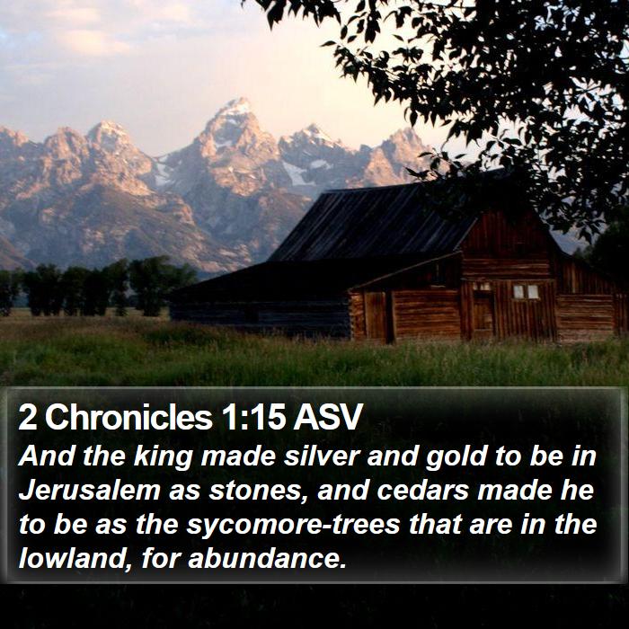 2 Chronicles 1:15 ASV Bible Study