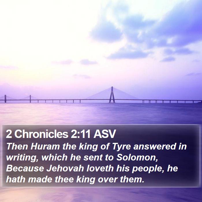 2 Chronicles 2:11 ASV Bible Study