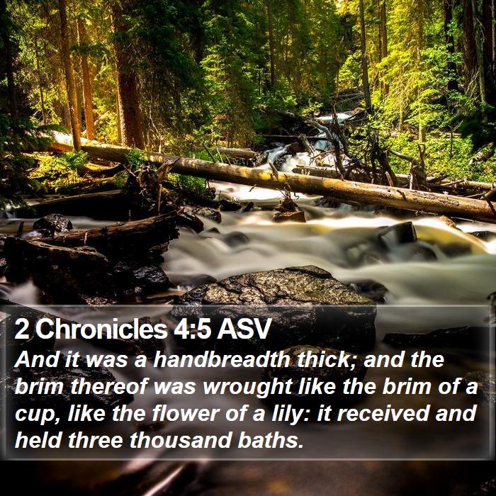 2 Chronicles 4:5 ASV Bible Study