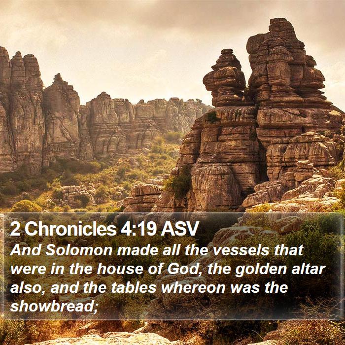 2 Chronicles 4:19 ASV Bible Study