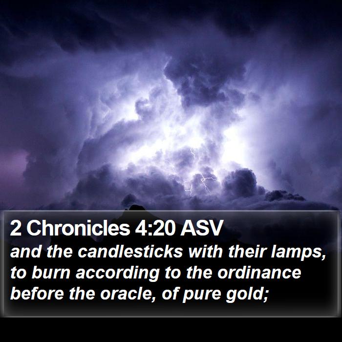 2 Chronicles 4:20 ASV Bible Study