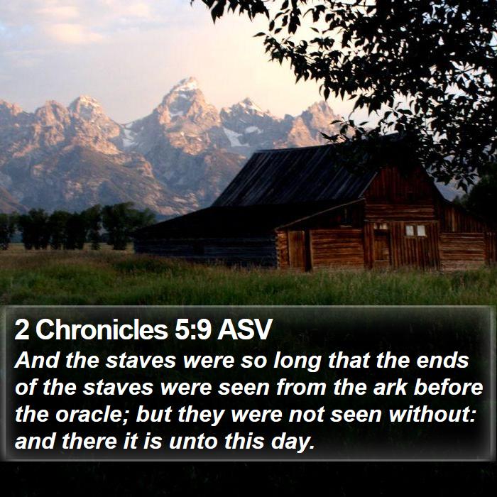 2 Chronicles 5:9 ASV Bible Study