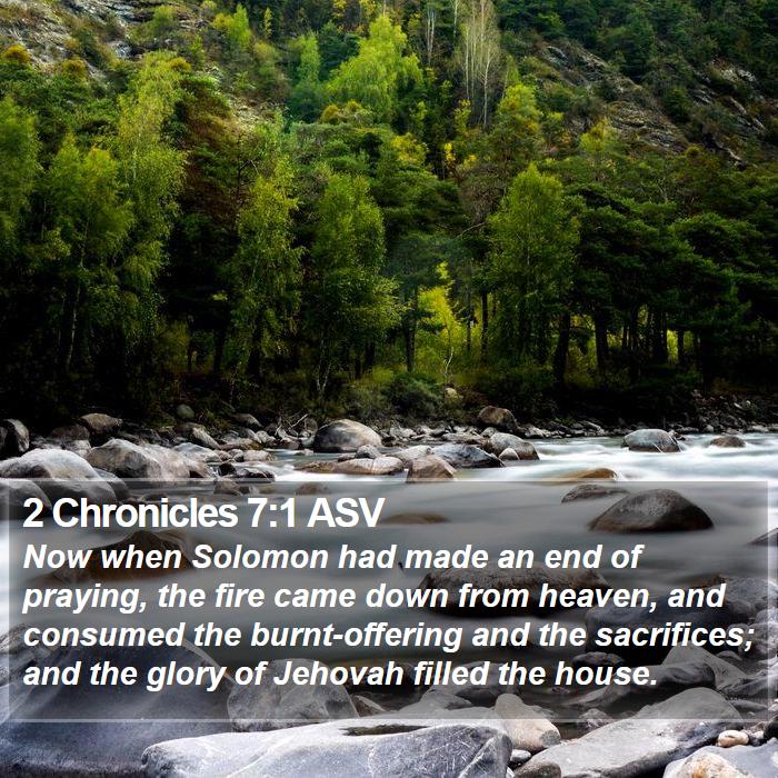 2 Chronicles 7:1 ASV Bible Study