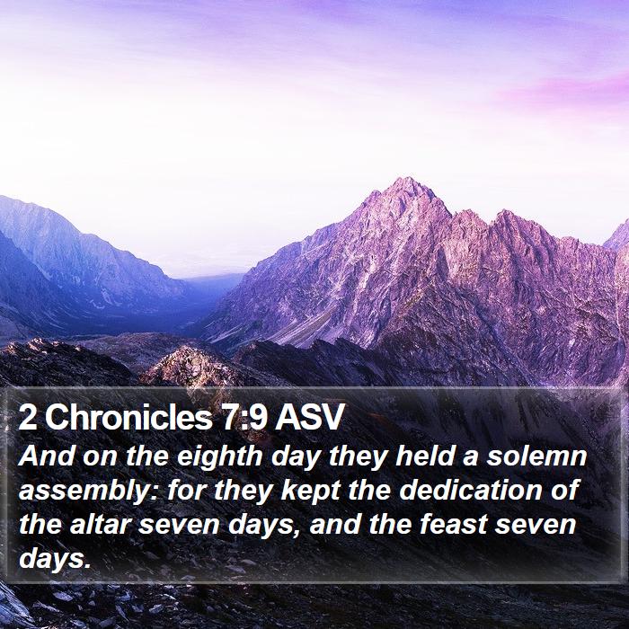 2 Chronicles 7:9 ASV Bible Study