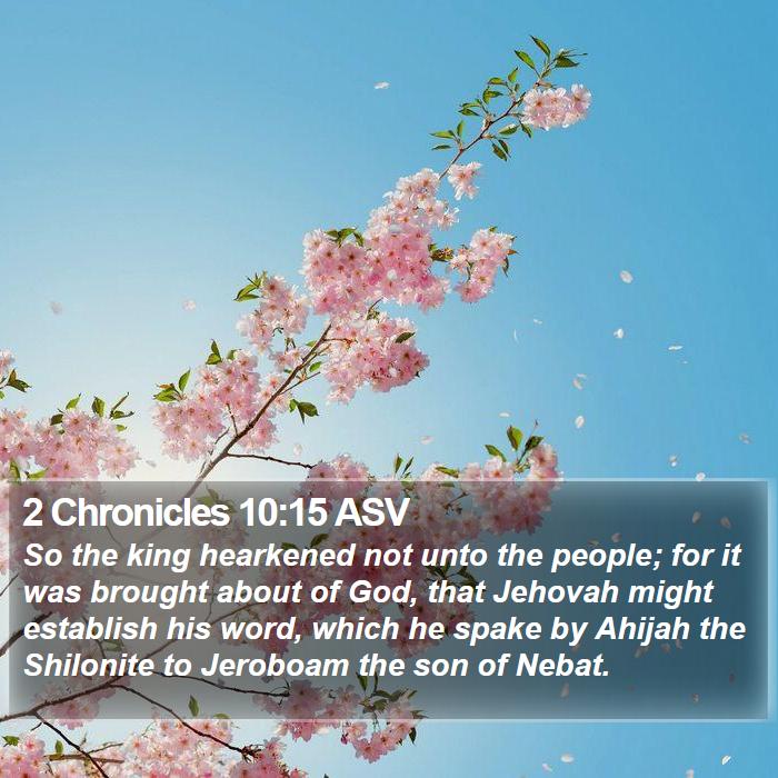 2 Chronicles 10:15 ASV Bible Study