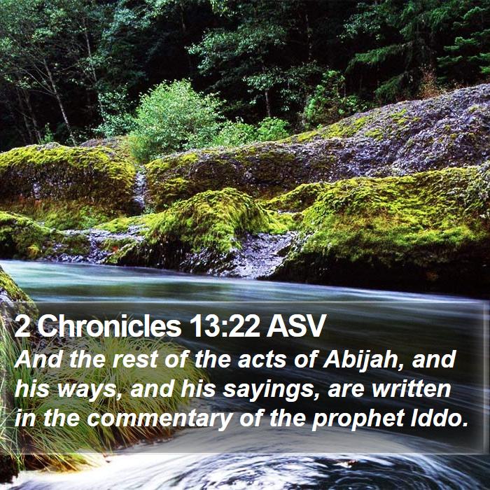 2 Chronicles 13:22 ASV Bible Study