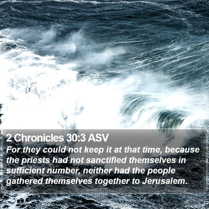 2 Chronicles 30:3 ASV Bible Study