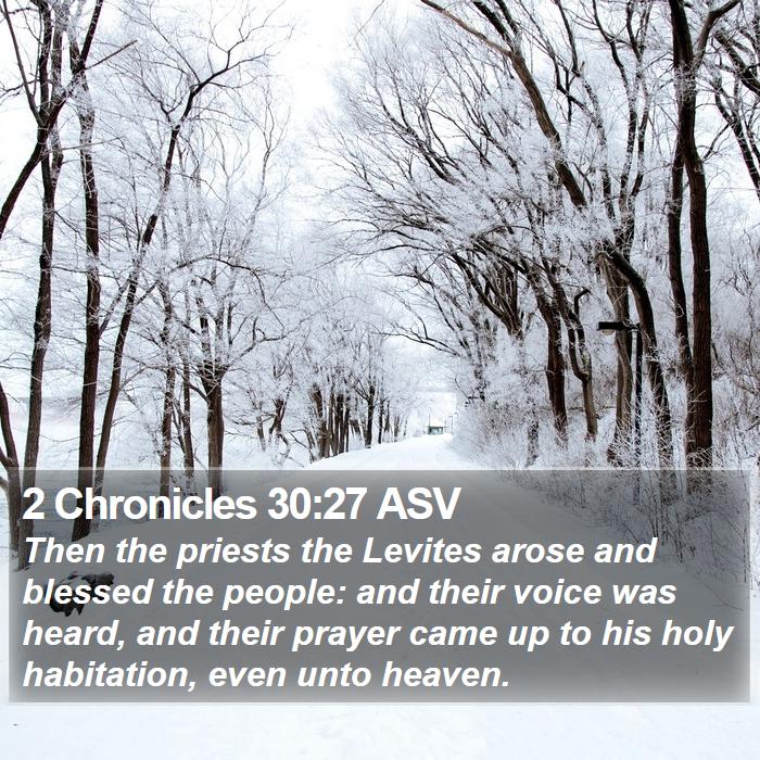 2 Chronicles 30:27 ASV Bible Study