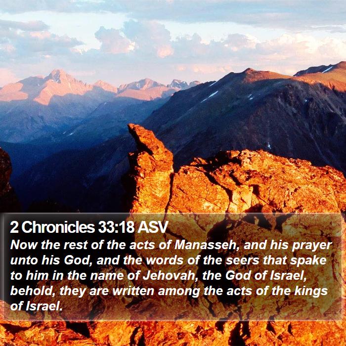 2 Chronicles 33:18 ASV Bible Study