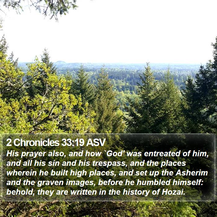 2 Chronicles 33:19 ASV Bible Study