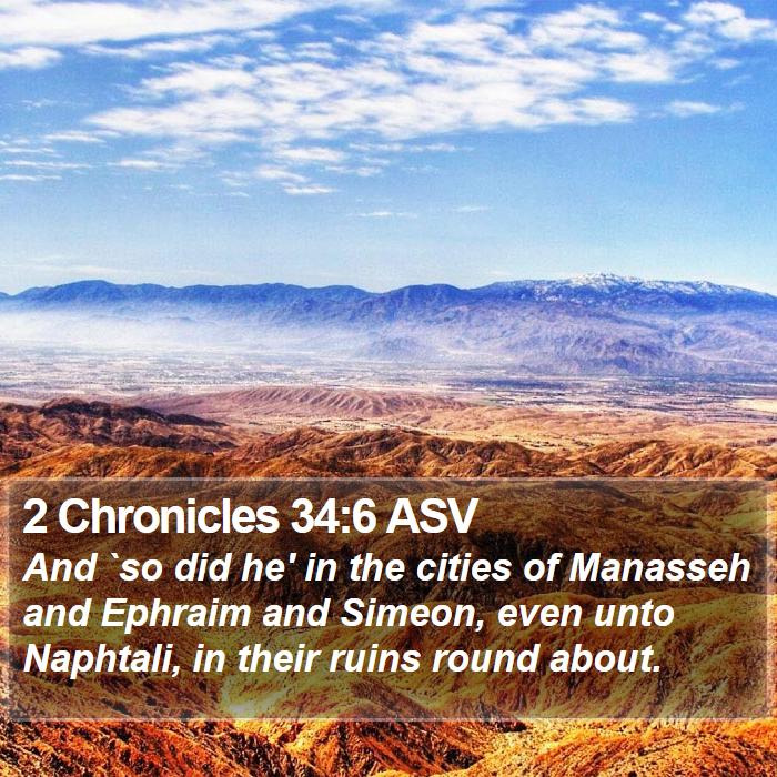 2 Chronicles 34:6 ASV Bible Study