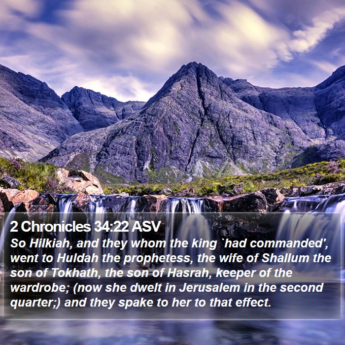 2 Chronicles 34:22 ASV Bible Study