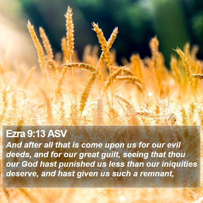 Ezra 9:13 ASV Bible Study