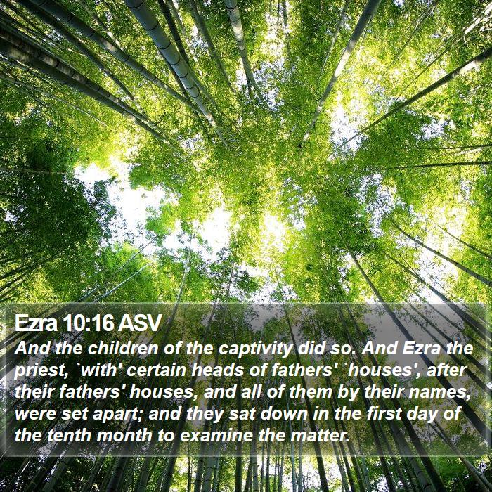 Ezra 10:16 ASV Bible Study