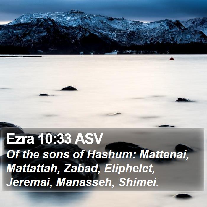 Ezra 10:33 ASV Bible Study