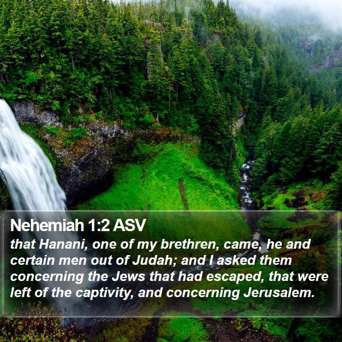 Nehemiah 1:2 ASV Bible Study