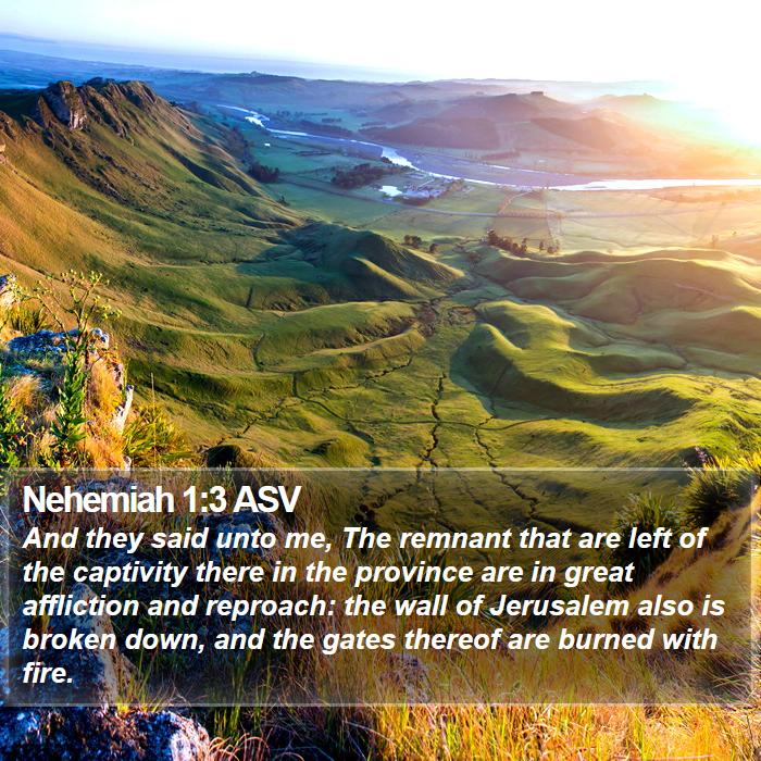 Nehemiah 1:3 ASV Bible Study