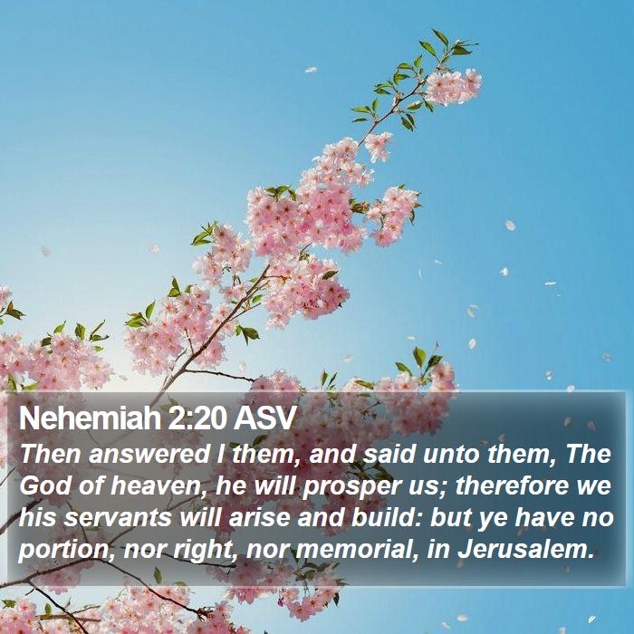 Nehemiah 2:20 ASV Bible Study