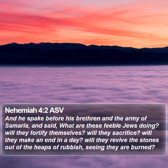 Nehemiah 4:2 ASV Bible Study