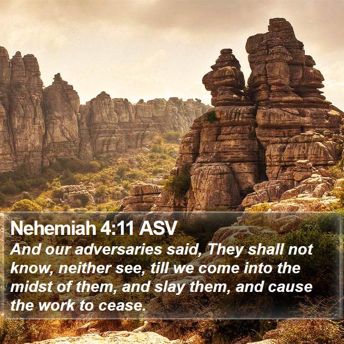 Nehemiah 4:11 ASV Bible Study