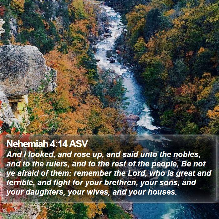 Nehemiah 4:14 ASV Bible Study