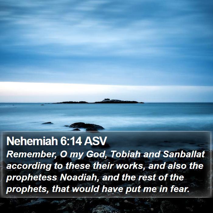 Nehemiah 6:14 ASV Bible Study