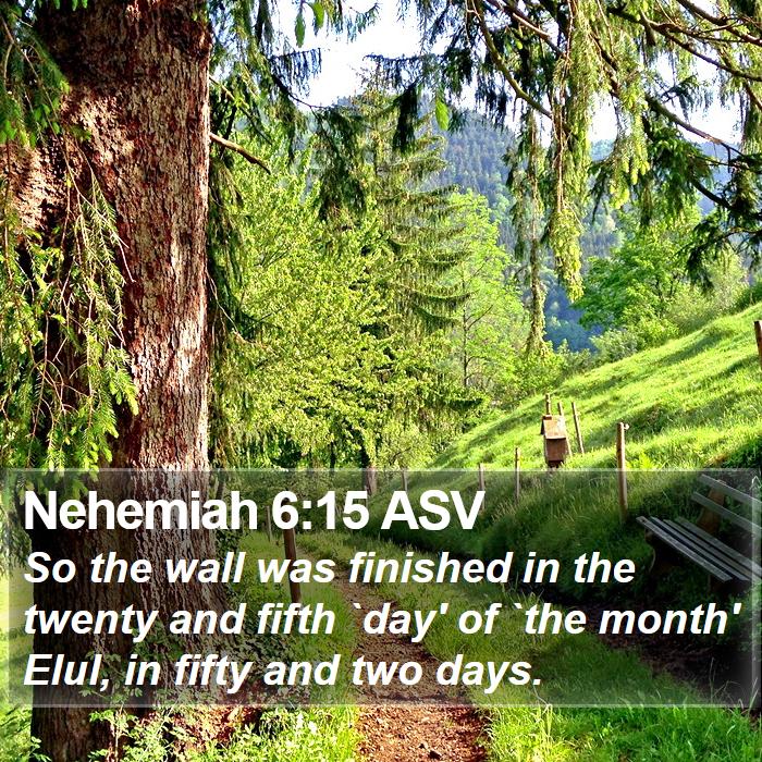 Nehemiah 6:15 ASV Bible Study