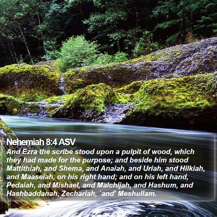 Nehemiah 8:4 ASV Bible Study