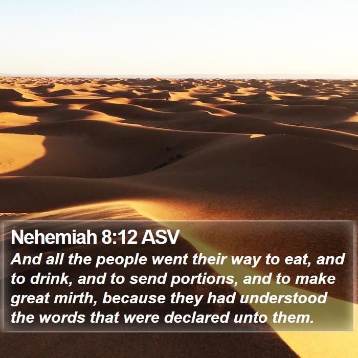 Nehemiah 8:12 ASV Bible Study