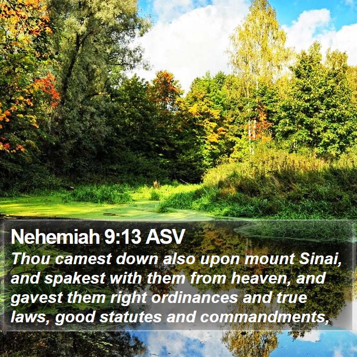 Nehemiah 9:13 ASV Bible Study