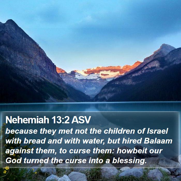 Nehemiah 13:2 ASV Bible Study