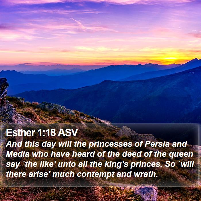 Esther 1:18 ASV Bible Study